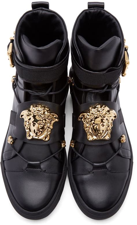 versace black leather shoes|versace shoe price.